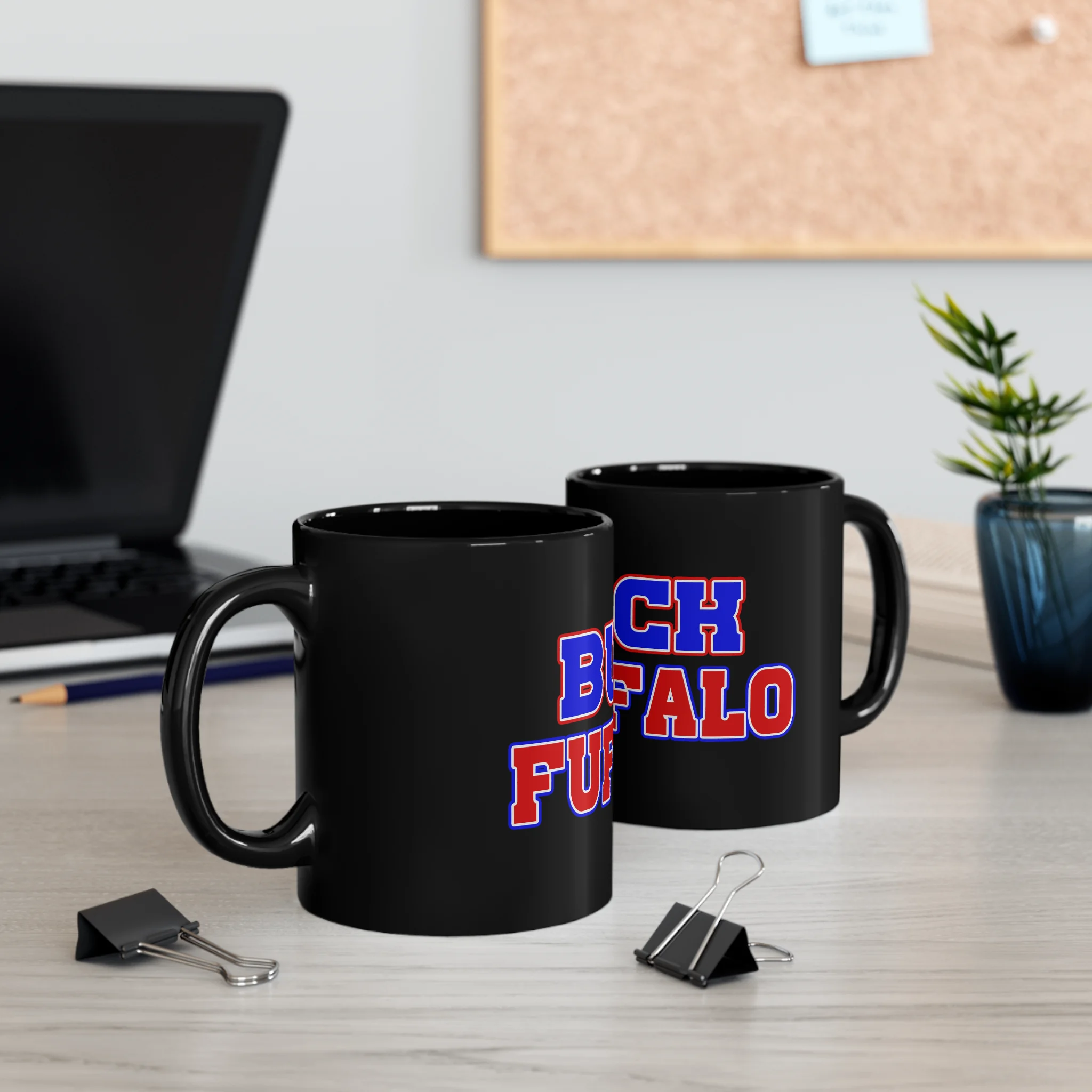 11oz "Buck Fuffalo" Mug - Black - Image 4