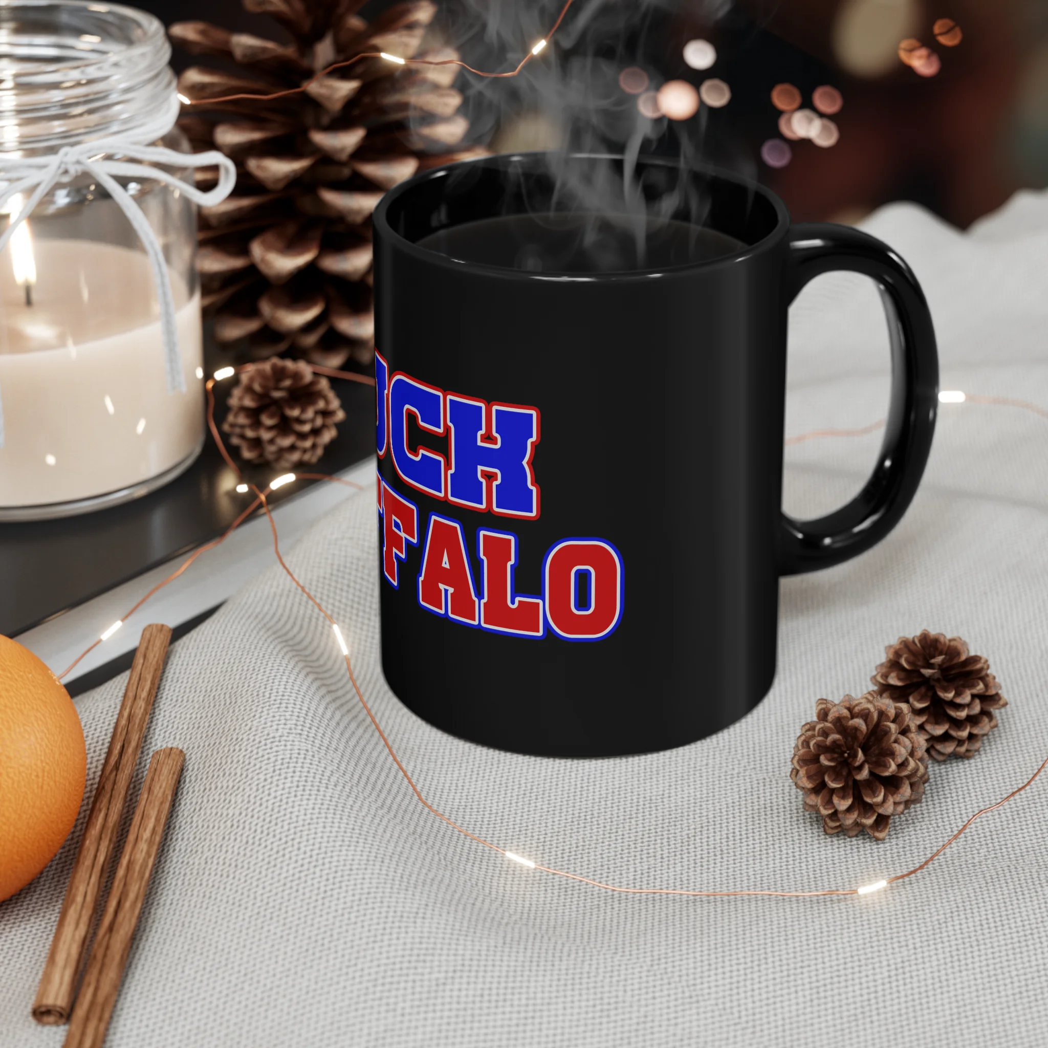 11oz "Buck Fuffalo" Mug - Black - Image 2
