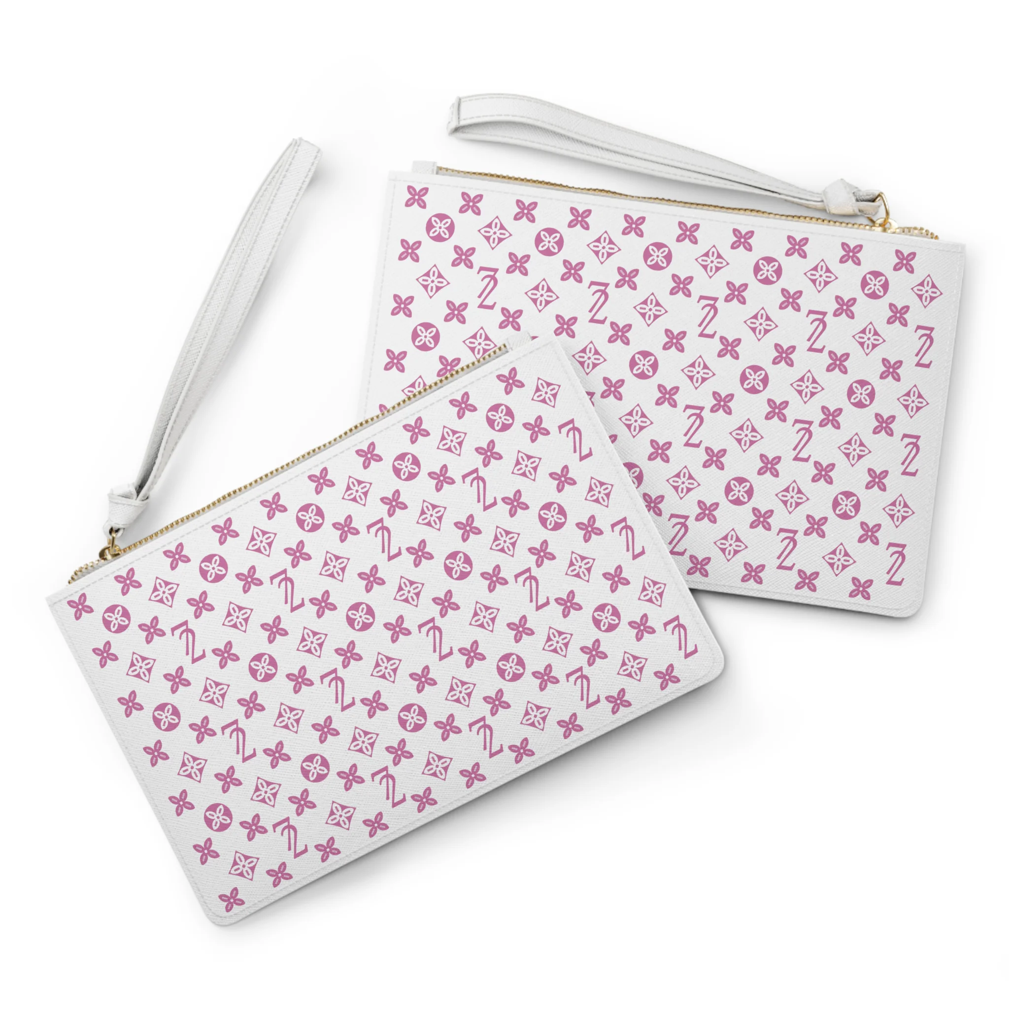 72 Clutch Bag ~ White & Pink