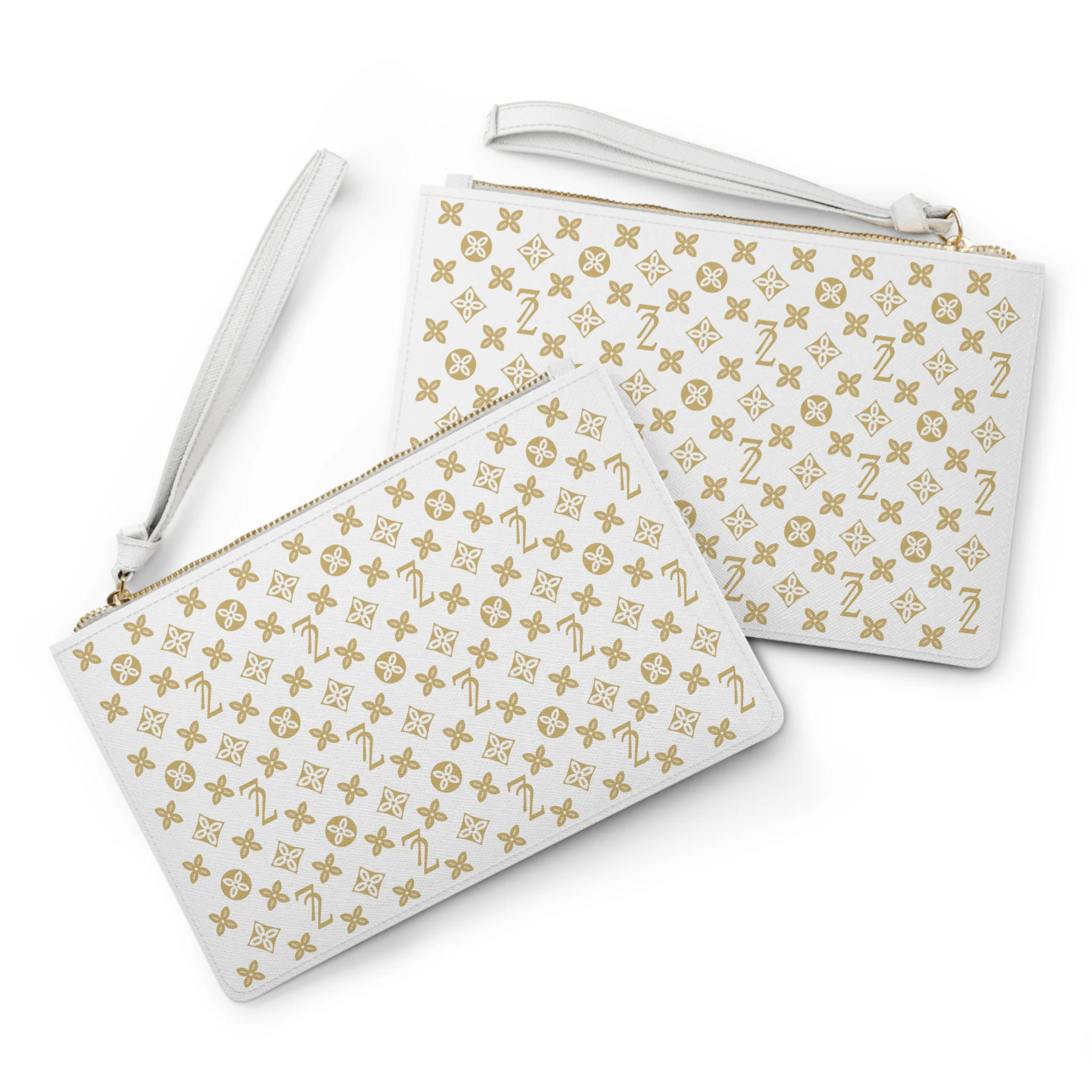 72 Clutch Bag ~ White & Gold