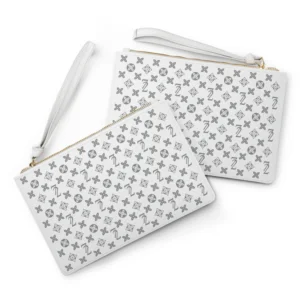 72 Clutch Bag ~ White & Silver
