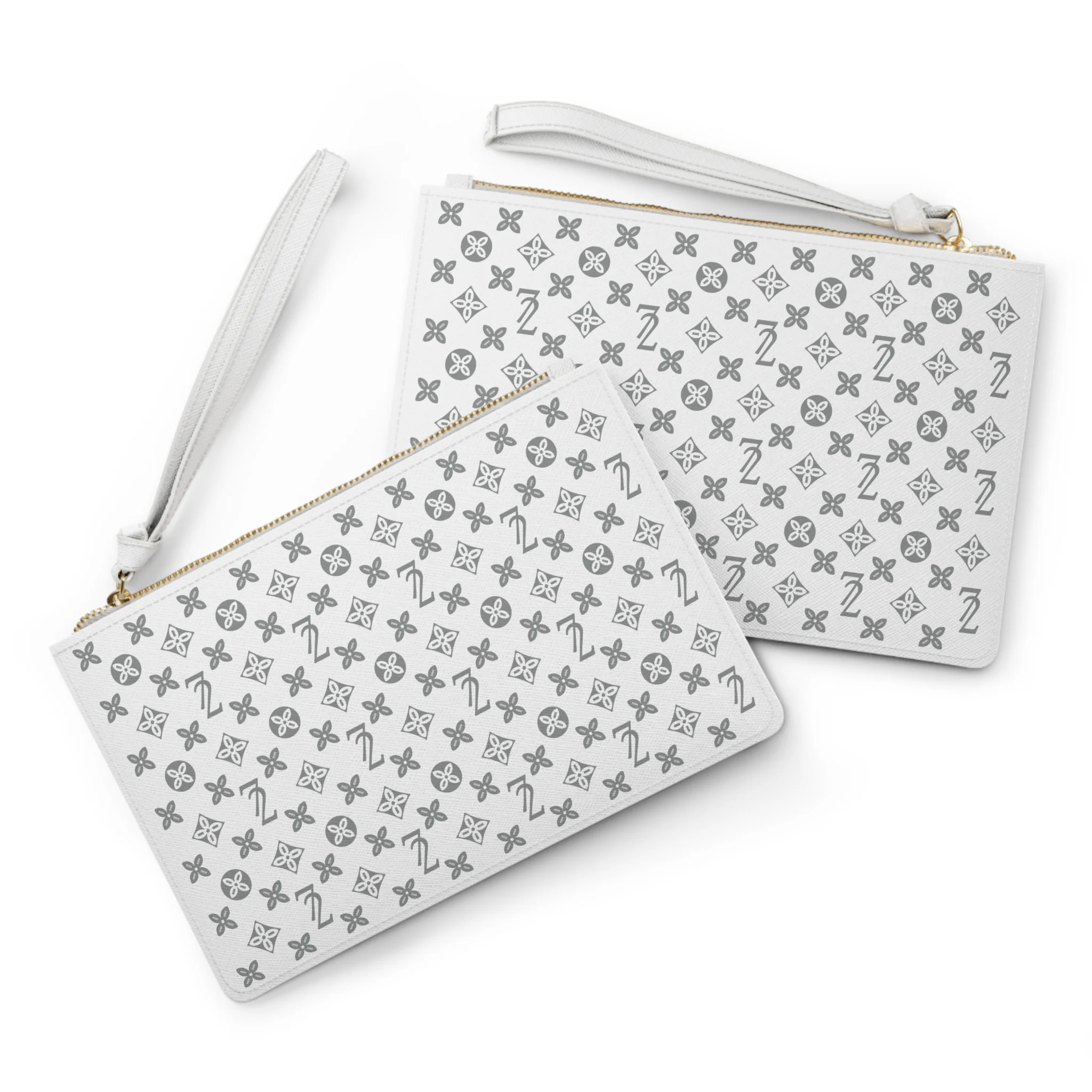 72 Clutch Bag ~ White & Silver